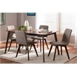 Baxton Studio Sugar 5 Piece Dining Set in Light Gray and Walnut Brown