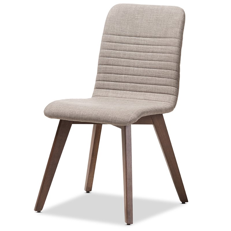 Baxton Studio Sugar 5 Piece Dining Set in Light Gray and Walnut Brown