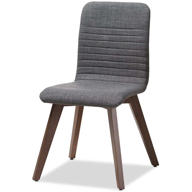 Baxton Studio Sugar 5 Piece Dining Set in Dark Gray and Walnut Brown