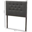 Baxton Studio Windsor Tufted Twin Panel Headboard in Dark Gray
