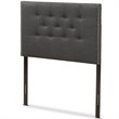 Baxton Studio Windsor Tufted Twin Panel Headboard in Dark Gray