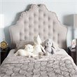 Baxton Studio Hilda Tufted Twin Panel Headboard in Grayish Beige