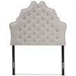 Baxton Studio Hilda Tufted Twin Panel Headboard in Grayish Beige