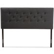 Baxton Studio Windsor Tufted Queen Panel Headboard in Dark Gray