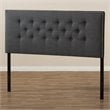 Baxton Studio Windsor Tufted Queen Panel Headboard in Dark Gray