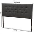Baxton Studio Windsor Tufted Queen Panel Headboard in Dark Gray