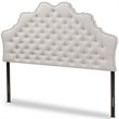 Baxton Studio Hilda Tufted Queen Panel Headboard in Grayish Beige