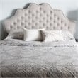 Baxton Studio Hilda Tufted King Panel Headboard in Grayish Beige