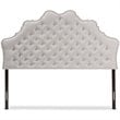 Baxton Studio Hilda Tufted King Panel Headboard in Grayish Beige