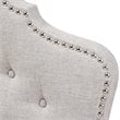 Baxton Studio Hilda Tufted King Panel Headboard in Grayish Beige