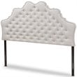 Baxton Studio Hilda Tufted King Panel Headboard in Grayish Beige