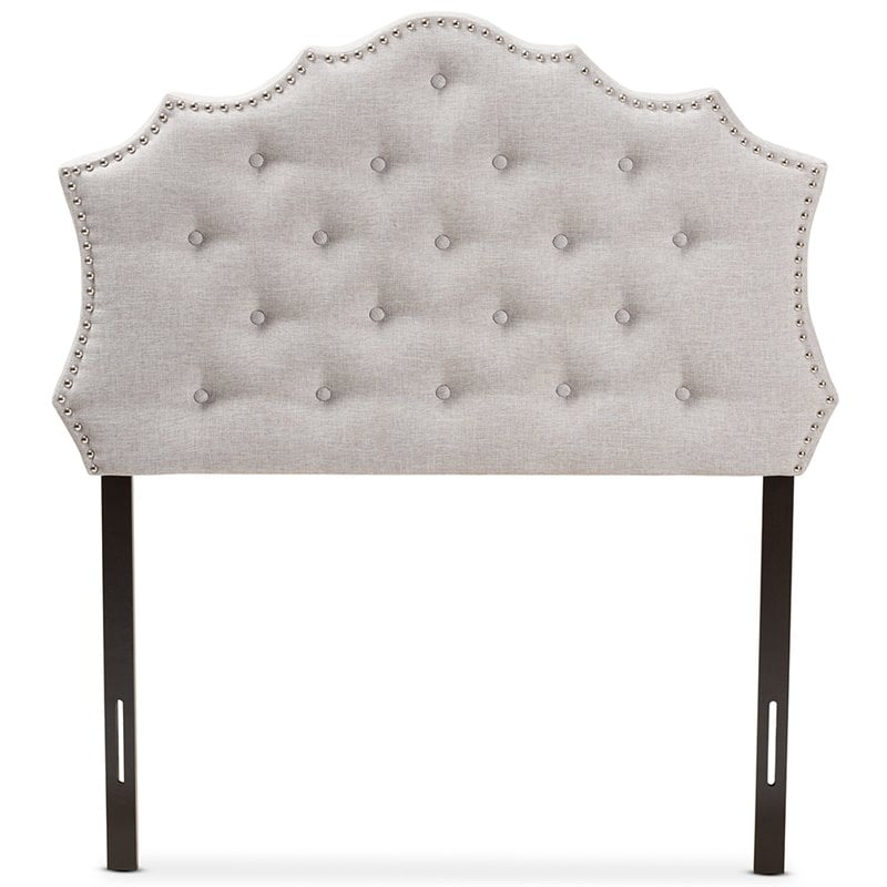 Baxton Studio Aurora Tufted Twin Panel Headboard in Grayish Beige