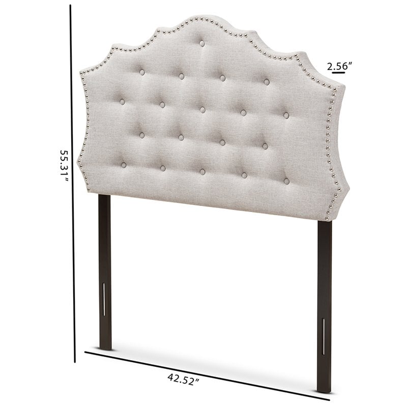 Baxton Studio Aurora Tufted Twin Panel Headboard in Grayish Beige