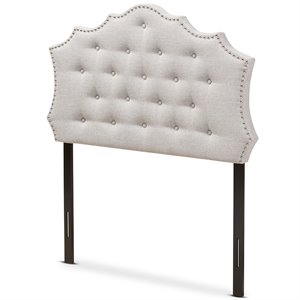 Baxton Studio Aurora Tufted Twin Panel Headboard in Grayish Beige