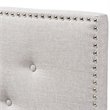 Baxton Studio Windsor Tufted Twin Panel Headboard in Grayish Beige