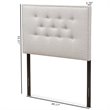 Baxton Studio Windsor Tufted Twin Panel Headboard in Grayish Beige