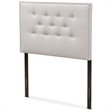 Baxton Studio Windsor Tufted Twin Panel Headboard in Grayish Beige