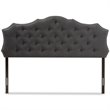 Baxton Studio Aurora Tufted King Panel Headboard in Dark Gray