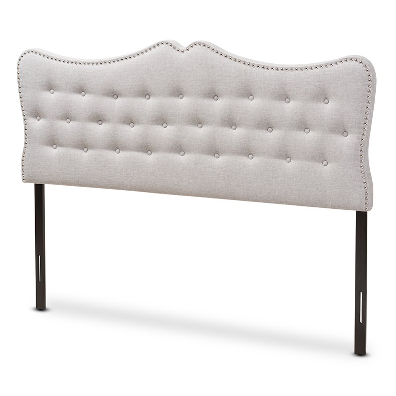 Baxton Studio Emma Tufted Queen Panel Headboard in Grayish Beige