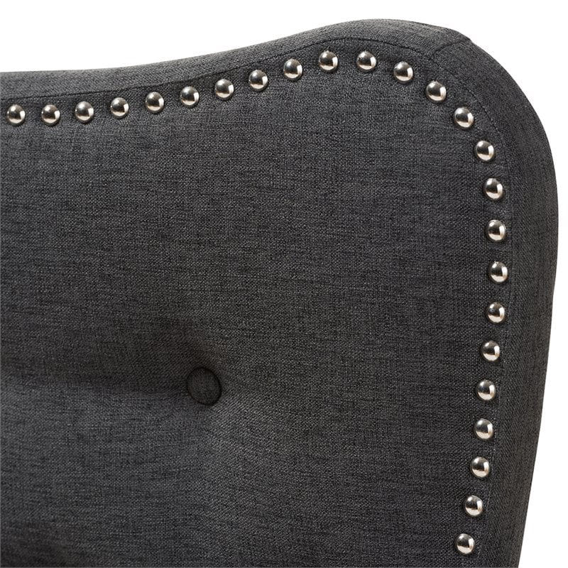 Baxton Studio Emma Tufted Queen Panel Headboard in Dark Gray