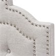 Baxton Studio Edith Tufted Twin Panel Headboard in Grayish Beige