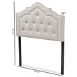 Baxton Studio Edith Tufted Twin Panel Headboard in Grayish Beige