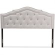 Baxton Studio Edith Tufted Full Panel Headboard in Grayish Beige