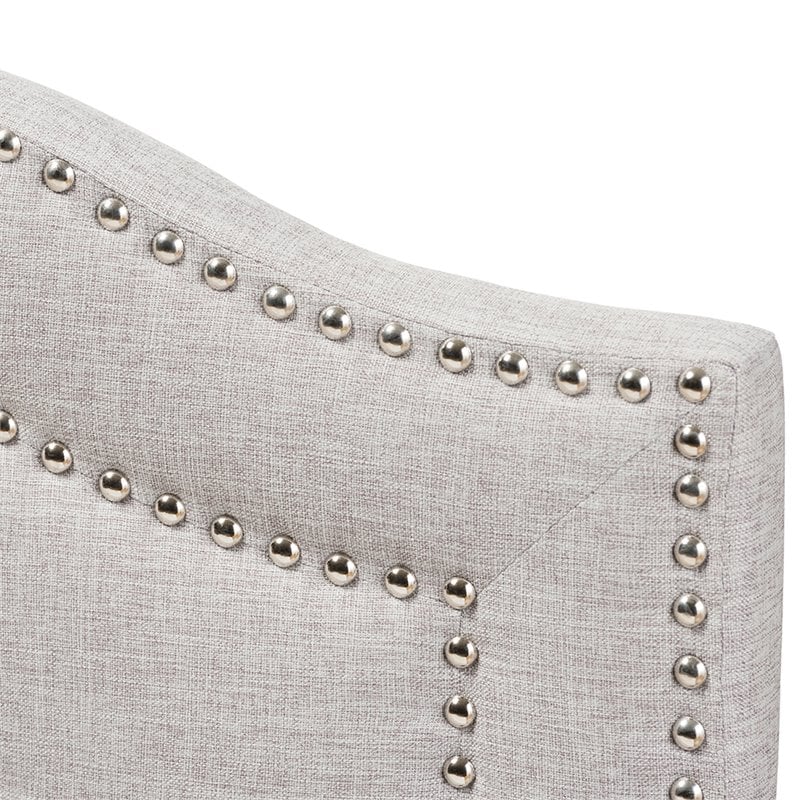 Baxton Studio Edith Tufted Full Panel Headboard in Grayish Beige