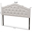 Baxton Studio Edith Tufted Full Panel Headboard in Grayish Beige