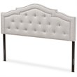 Baxton Studio Edith Tufted Full Panel Headboard in Grayish Beige