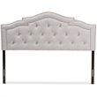 Baxton Studio Edith Tufted Queen Panel Headboard in Grayish Beige Fabric