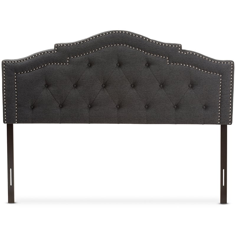 Baxton Studio Edith Tufted Queen Panel Headboard in Dark Gray