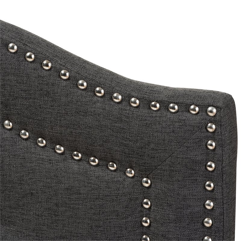 Baxton Studio Edith Tufted Queen Panel Headboard in Dark Gray