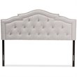 Baxton Studio Edith Tufted King Panel Headboard in Grayish Beige Fabric