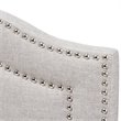 Baxton Studio Edith Tufted King Panel Headboard in Grayish Beige Fabric