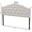 Baxton Studio Edith Tufted King Panel Headboard in Grayish Beige Fabric