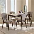 Baxton Studio Tarelle 5 Piece Dining Set in Light Gray and Brown