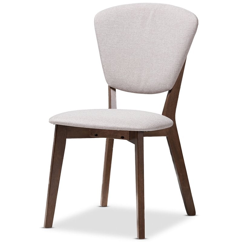 Baxton Studio Tarelle 5 Piece Dining Set in Light Gray and Brown