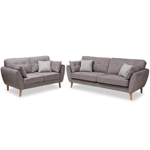 baxton studio miranda 2 piece tufted sofa set