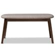 Baxton Studio Easton Upholstered Bench in Light Gray and Walnut Brown