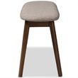 Baxton Studio Easton Upholstered Bench in Light Gray and Walnut Brown