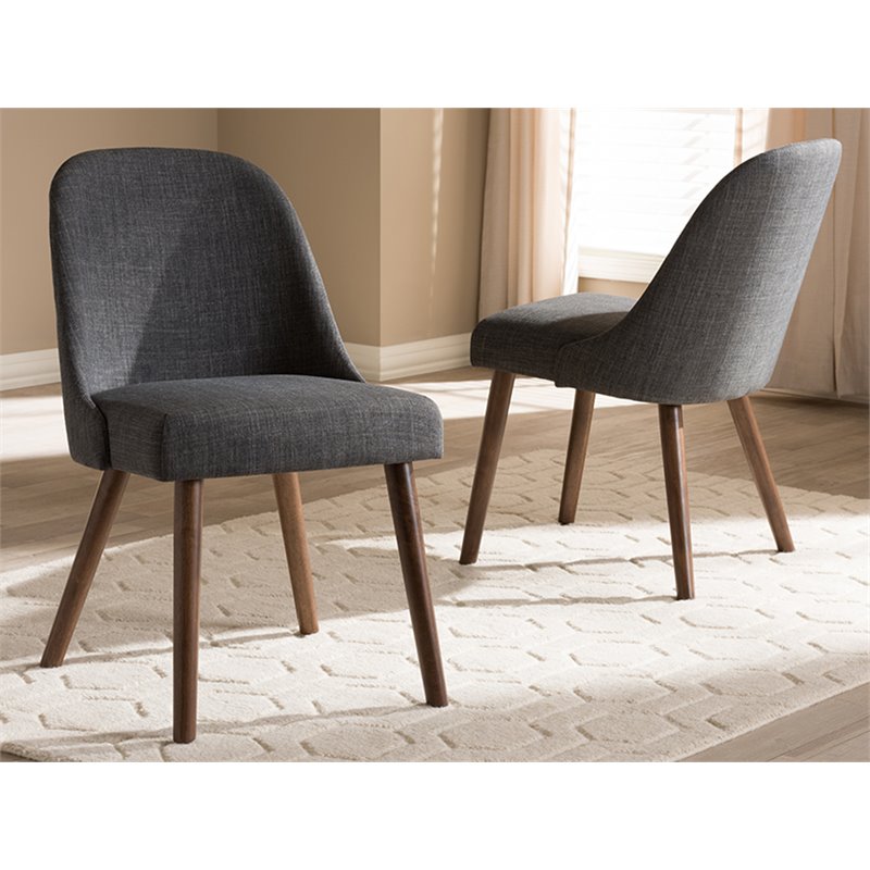 Baxton Studio Cody Upholstered Dining Side Chair in Gray (Set of 2)