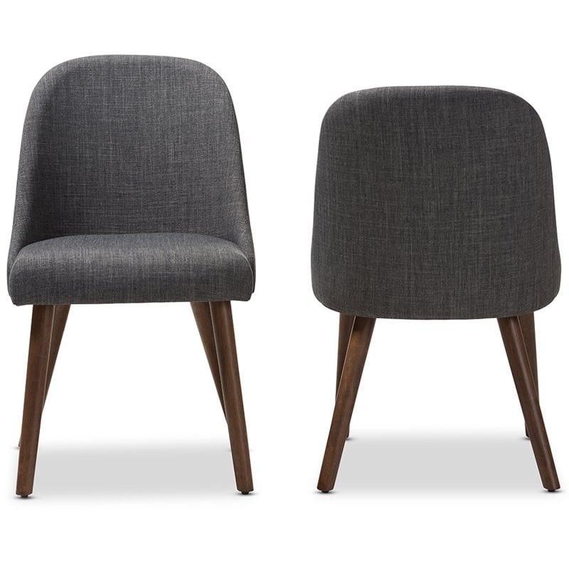 Baxton Studio Cody Upholstered Dining Side Chair in Gray (Set of 2)