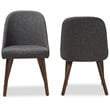 Baxton Studio Cody Upholstered Dining Side Chair in Gray (Set of 2)