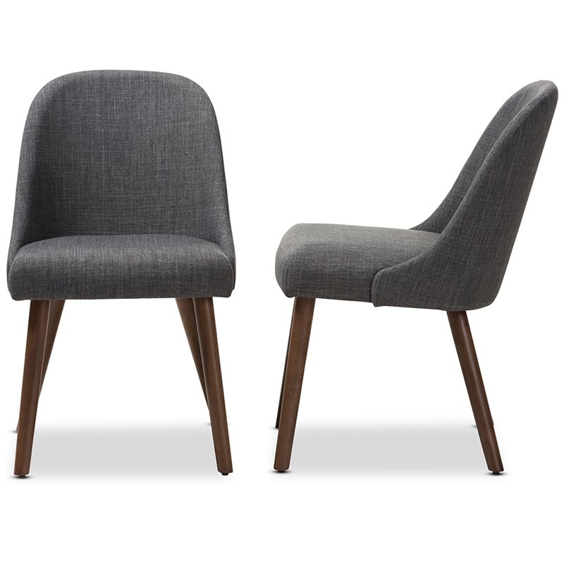 Baxton Studio Cody Upholstered Dining Side Chair in Gray (Set of 2)