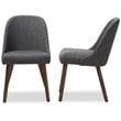 Baxton Studio Cody Upholstered Dining Side Chair in Gray (Set of 2)