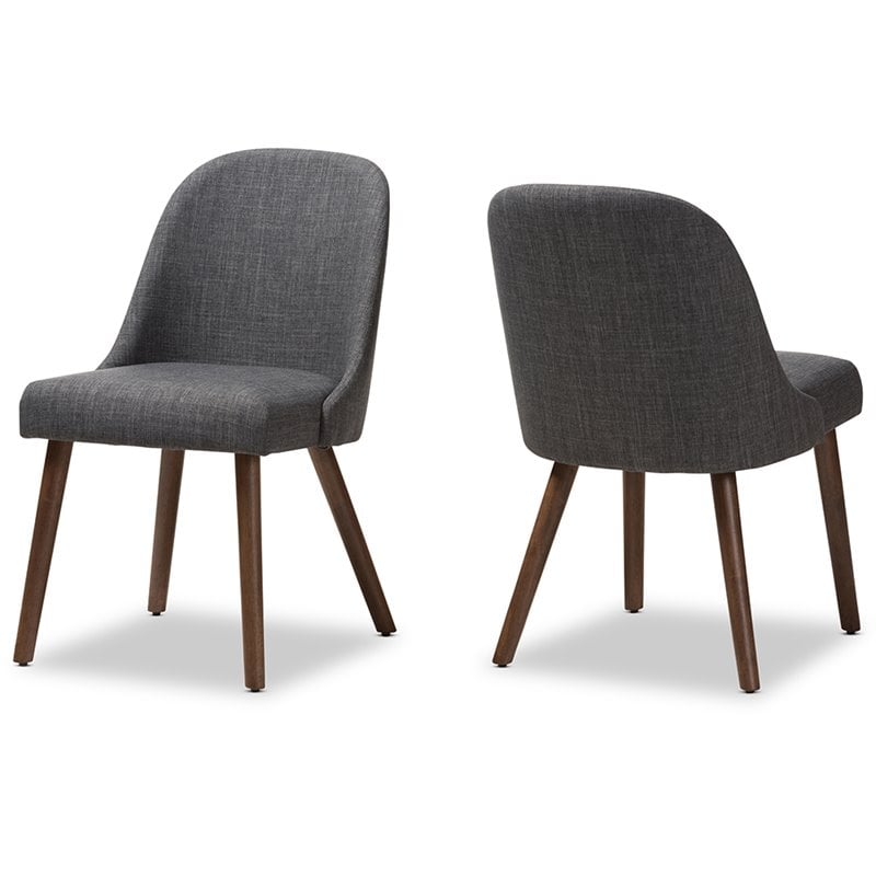 Baxton Studio Cody Upholstered Dining Side Chair in Gray (Set of 2)