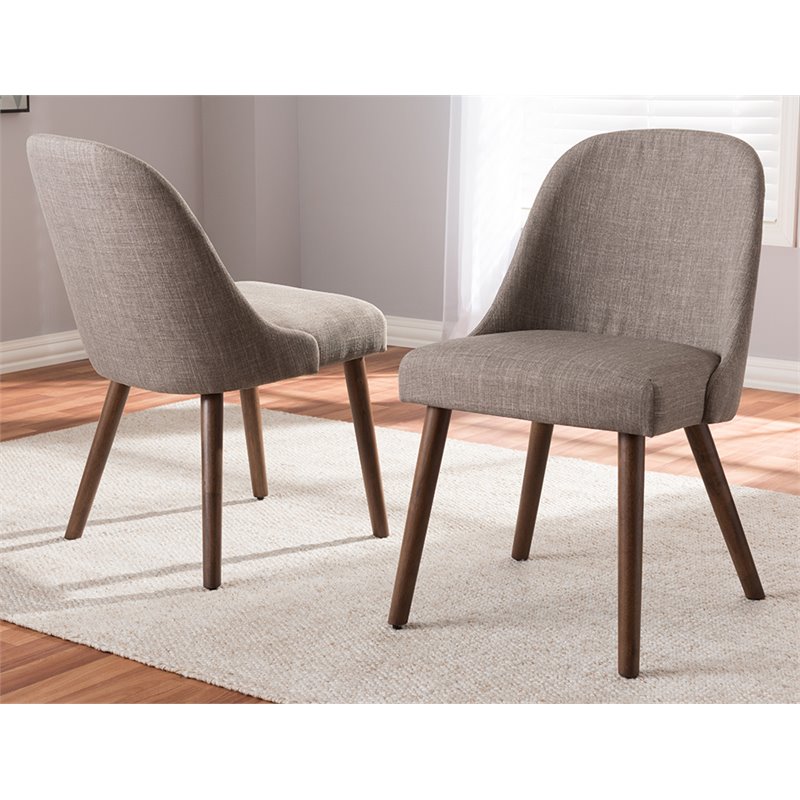 Baxton Studio Cody Upholstered Dining Side Chair in Gray (Set of 2)