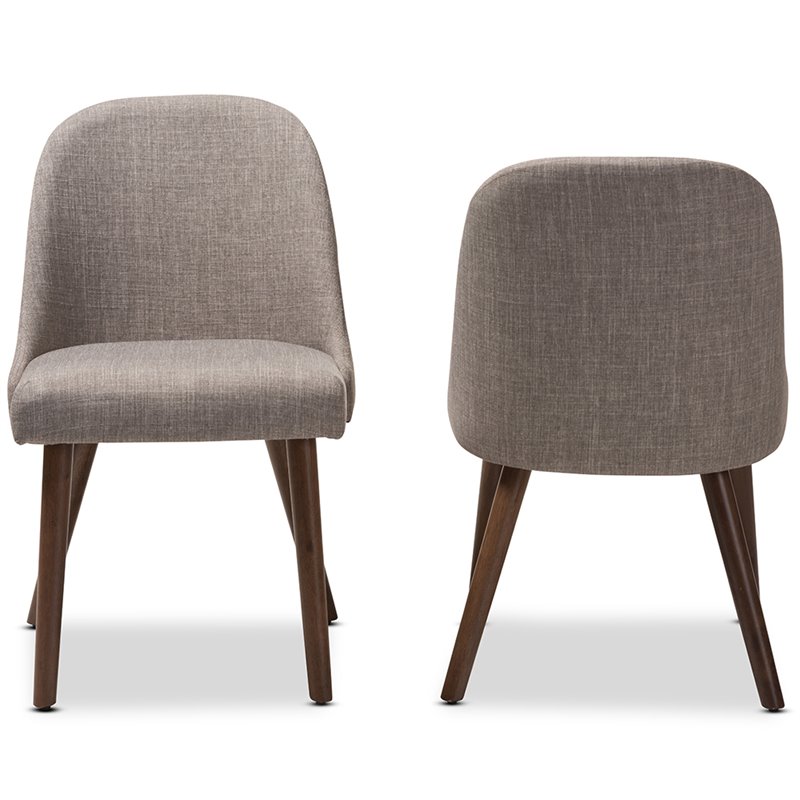 Baxton Studio Cody Upholstered Dining Side Chair in Gray (Set of 2)