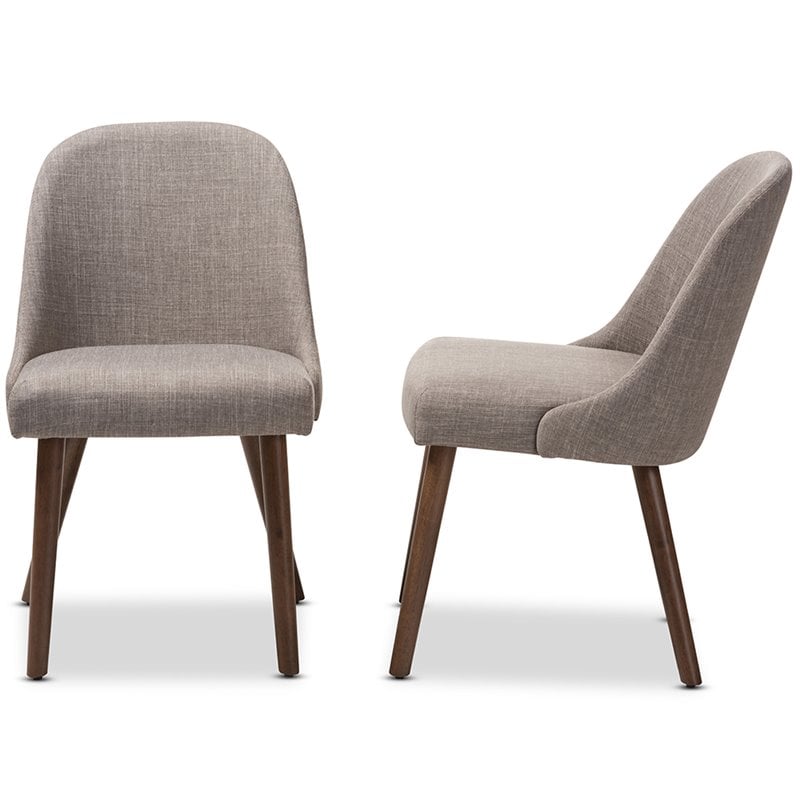 Baxton Studio Cody Upholstered Dining Side Chair in Gray (Set of 2)